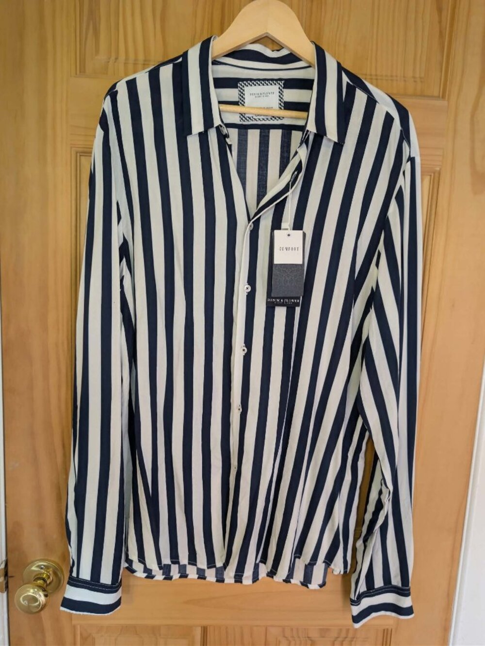 Denim & Flower Ricky Singh Womens Striped Button-Up Shirt XL New NWT